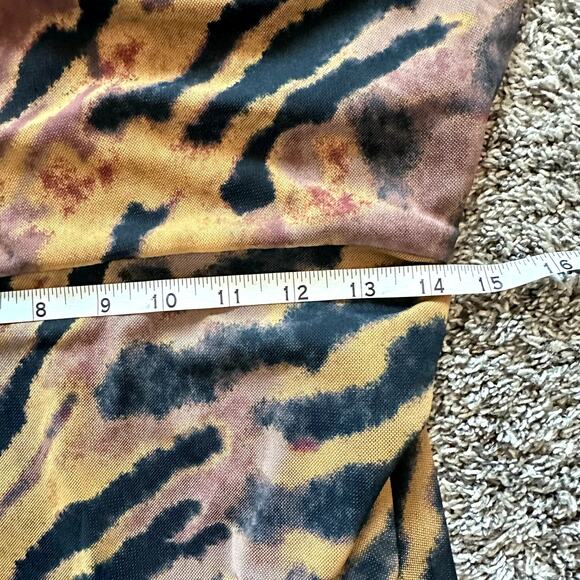 NWT WAYF Cowl Neck Side Ruche Tiger Print Dress Size L Glam Modern Luxe Cocktail - Picture 7 of 9